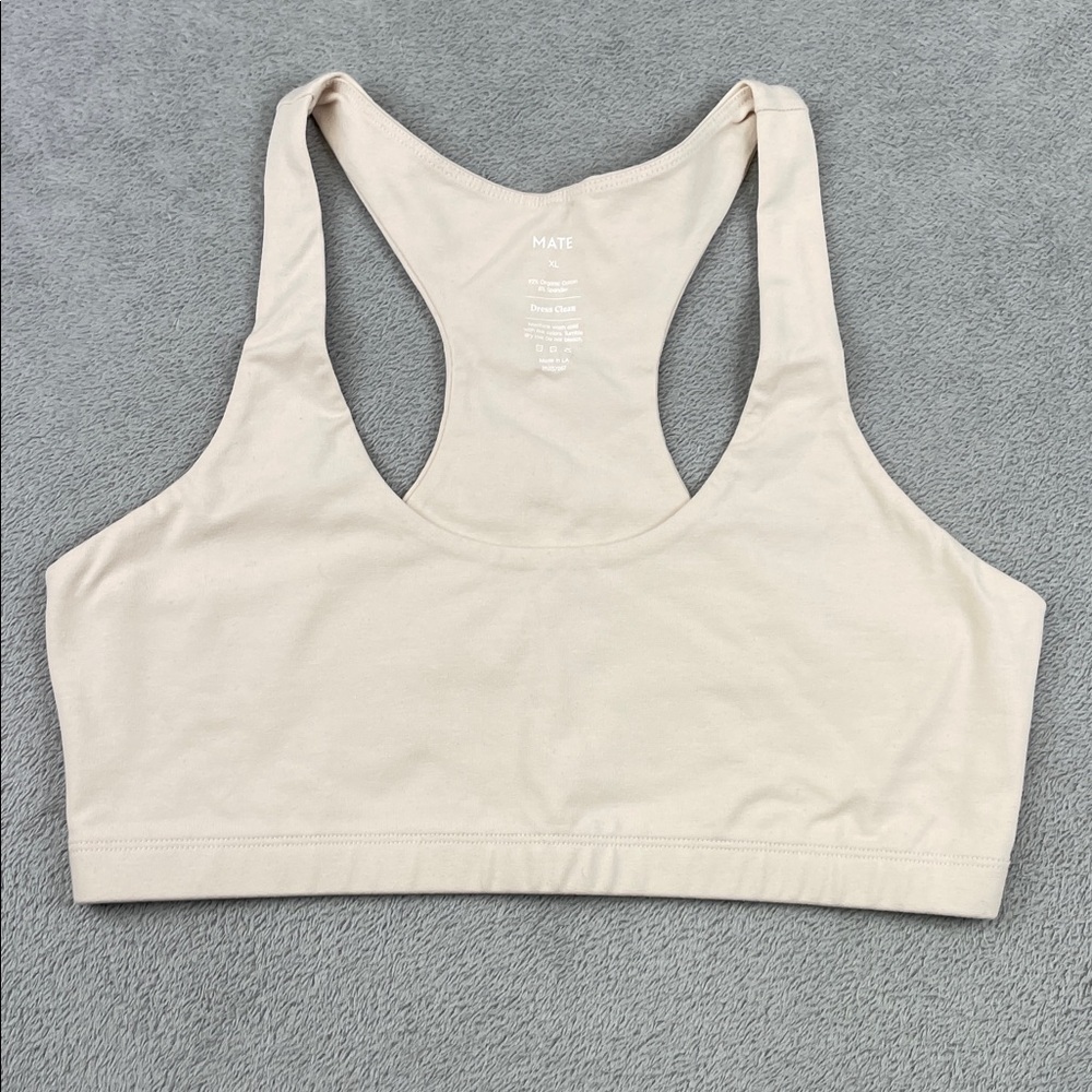 NEW MATE the Label XL‎ Cream  Racerback Sports Bra